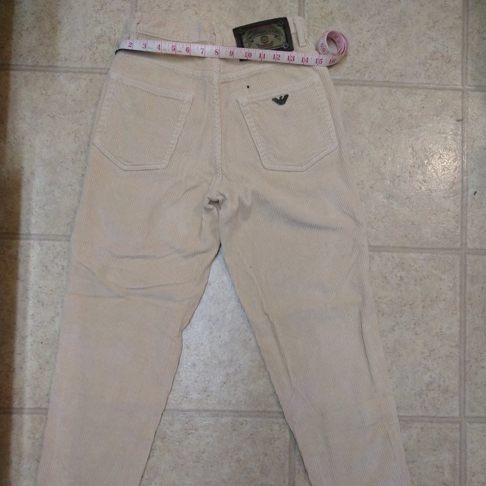Armani jeans cream colored corduroy vintage